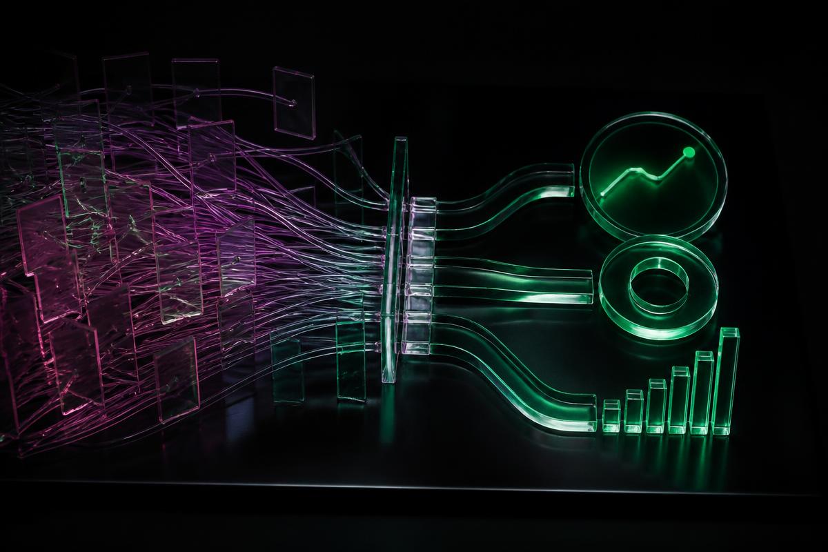 Señales de datos filtradas hasta convertirse en métricas accionables