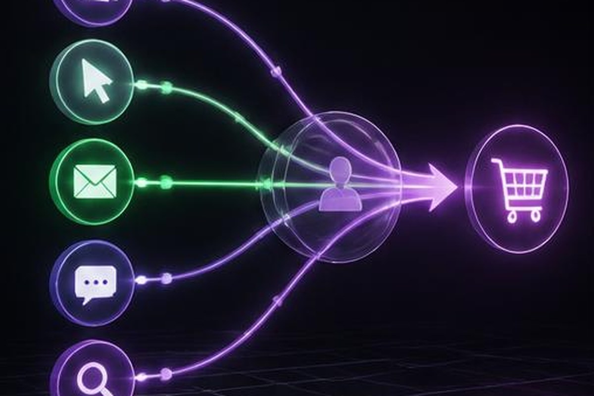 Canales de marketing que convergen en una venta atribuida