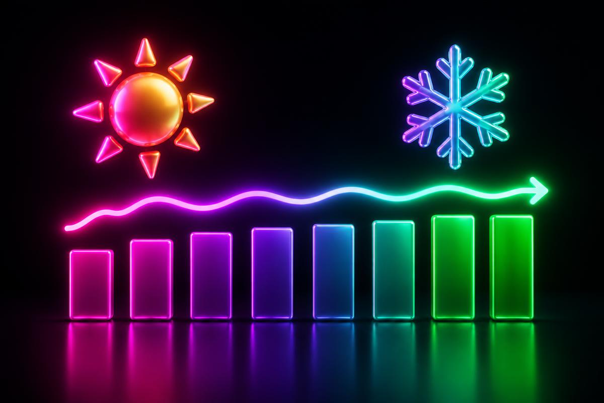 Curva de ingresos que se mantiene estable de verano a invierno