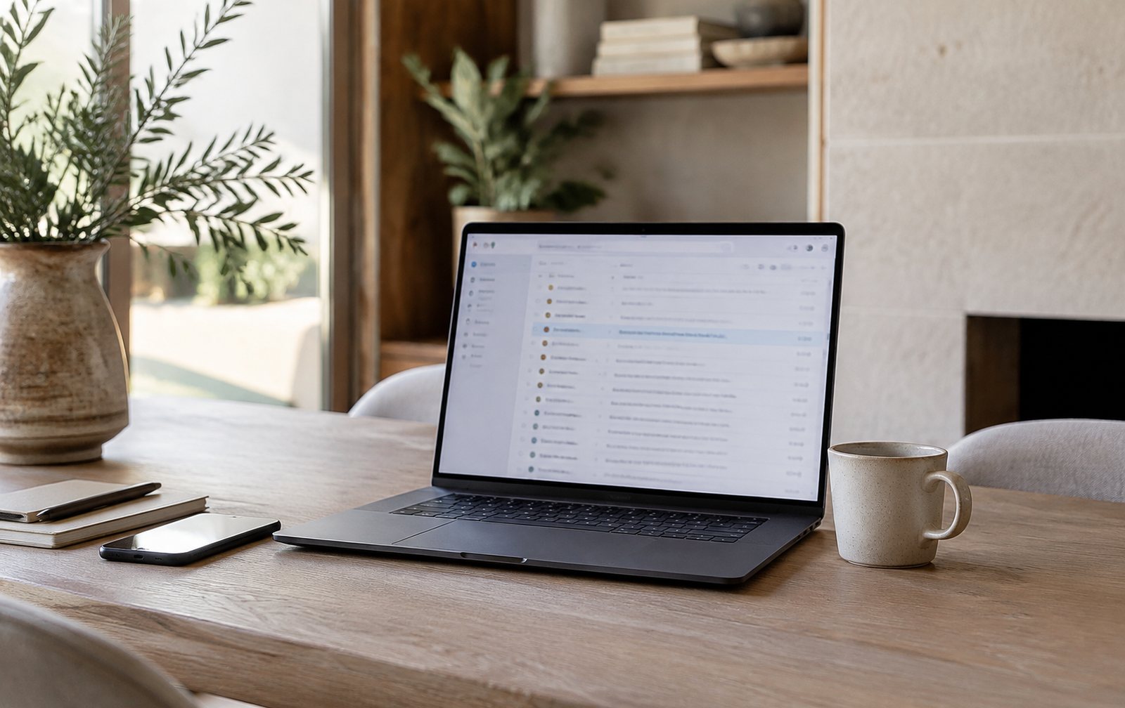 Portátil mostrando una bandeja de correo con una secuencia de emails