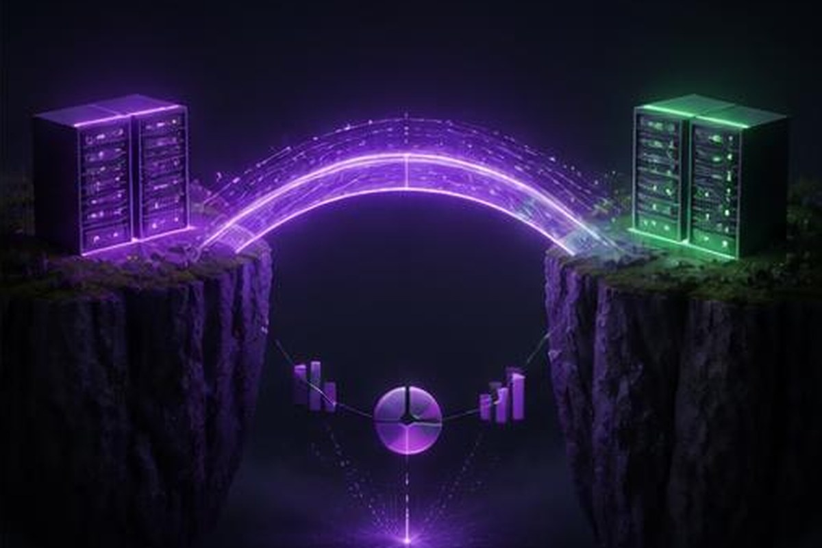Puente de migración que protege los datos entre dos servidores