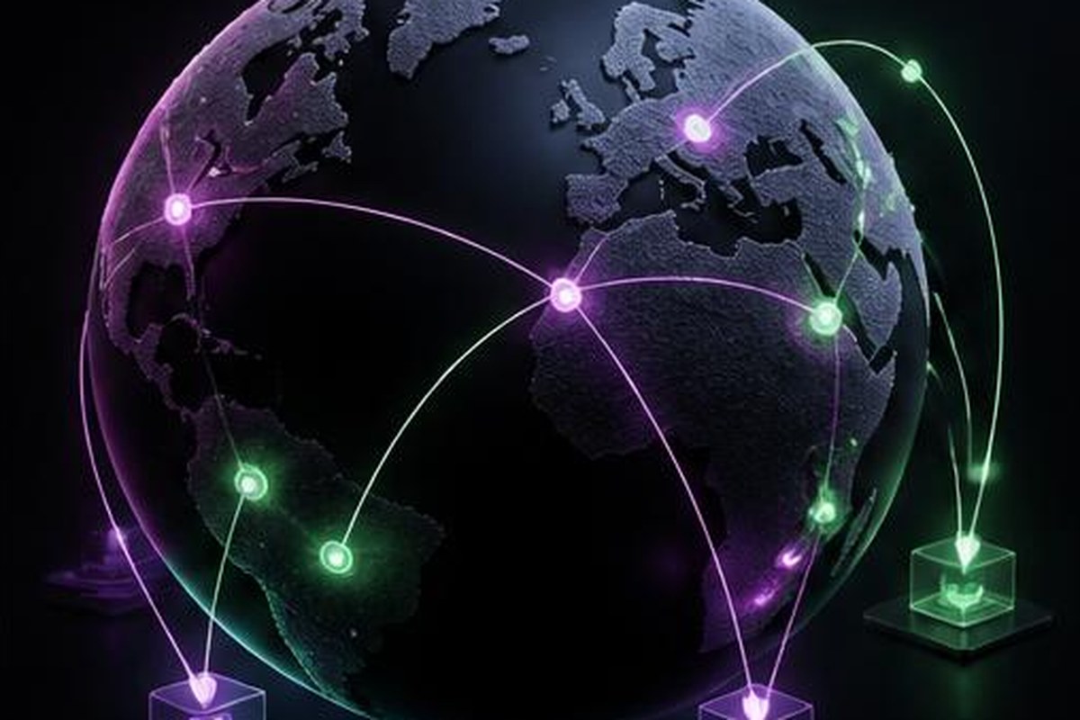Globo conectado mediante rutas de posicionamiento internacional